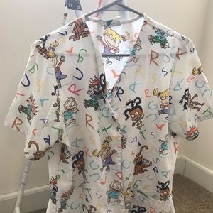 Vintage Rugrats Pediatric Button Down Scrubs